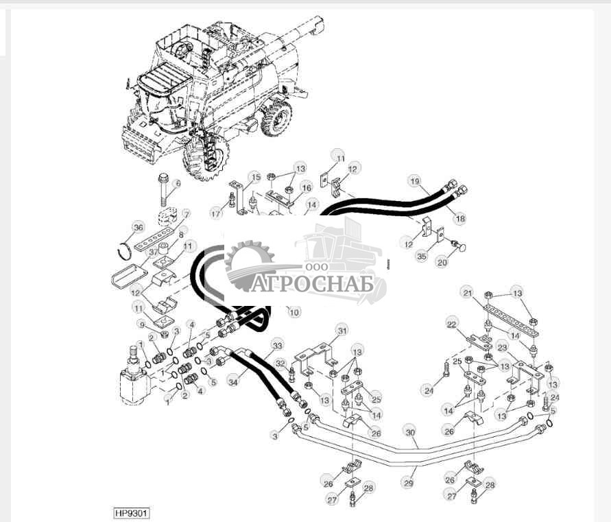 Steering Hoses and Lines, Front 